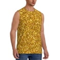 thumbnail image 2 of Pofeuu Gold Glitter Print Men's Muscle T-Shirt, Sleeveless, Muscle Tank, Classic Muscle Tee Top For Men Casual Sleeveless Muscle T-Shirt Trendy Clothes-X-Large, 2 of 7