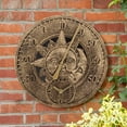 thumbnail image 4 of Reloj de pared para exteriores, termómetro para patio y piscina, redondo, de metal, rústico, resistente al agua, reloj para exteriores con termómetro combinado para jardín-12 pulgadas, 4 of 5