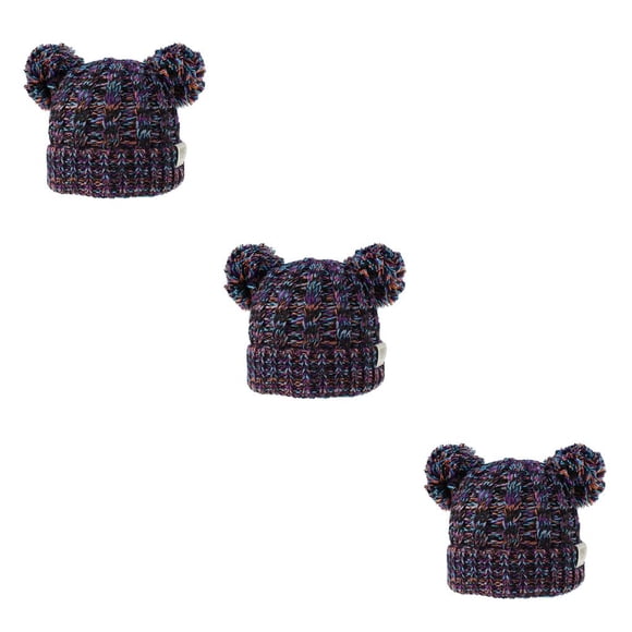 Minnieouse Gorro y esponjoso con bolas de pompones, tocado a la moda, gorros de buena retención de calor, hermoso regalo para niños, naranja, Type1 NO1 Minnieouse CBP255440