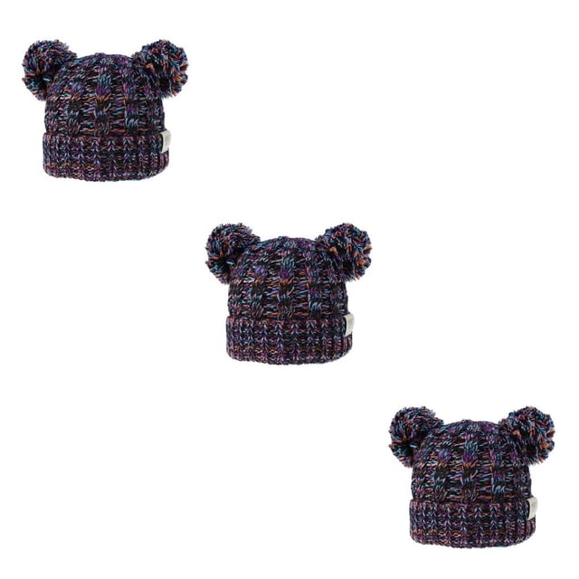 Minnieouse Gorro y esponjoso con bolas de pompones, tocado a la moda, gorros de buena retención de calor, hermoso regalo para niños, naranja, Type1 NO1 Minnieouse CBP255440