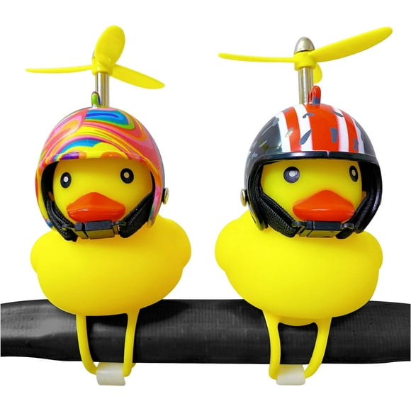 G Need Blue Lovely Yellow Duck Bike Bell, Bike Horn for Kids, Rubber Yellow Duck Bike Accessories with LED Light - Compatible with Kids, Toddlers, Adults, Sports