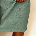 thumbnail image 6 of Eyelets Dresses for Women - Cowl Neck Loose Crewneck Long Sleeve Casual Summer Hollowed Out Keyhole Tunic Mini Dress, 6 of 7