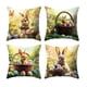 thumbnail image 2 of Juego de 4 fundas de almohada de Pascua | Fundas de cojín decorativas de 45 x 45 cm con estampados de conejos y huevos para sofá, decoración del hogar, 2 of 6