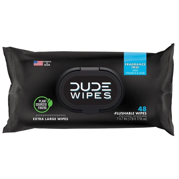 Toallitas desechables DUDE Wipes, 1 paquete, 48 toallitas, s