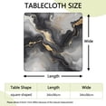 thumbnail image 2 of Gray Marble Gold Wave Pattern Square Fitted Tablecloth with Elastic Edge,Square Table Cover,Washable Elastic Table Cover for Home Kitchen Party Decor 34"x34", 2 of 6