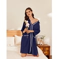 thumbnail image 4 of Ekouaer Women Zipper Robe Lightweight House Coat Zipper Front Short Bathrobes Soft Nightgown with Pockets, 4 of 6