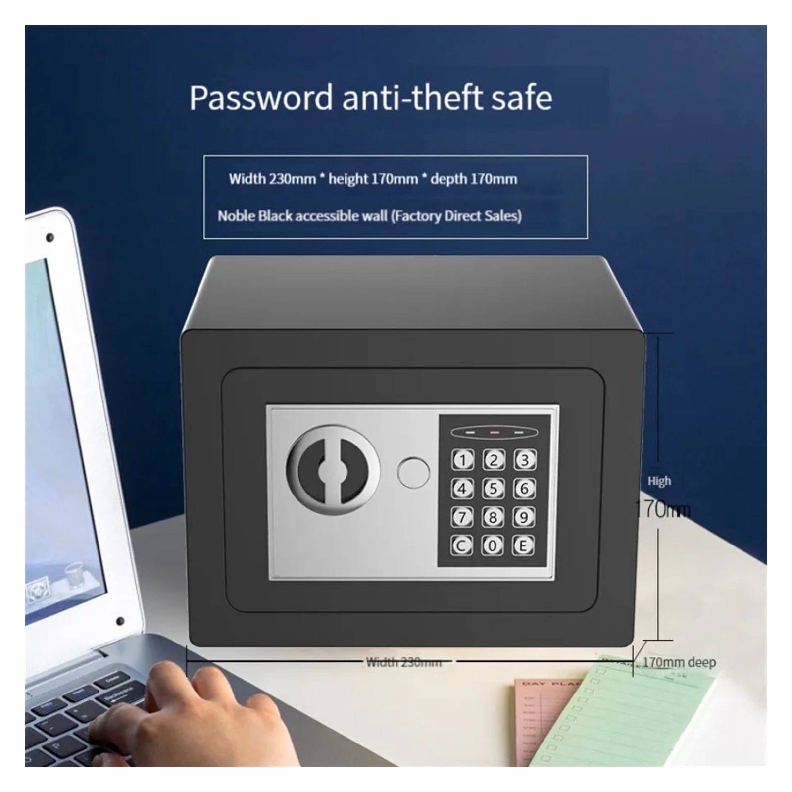 Digital Safe Box Safety Money Gun Electronic Lock Safe Fireproof Safes For Home Strongbox Small Cash Security Lockable Storage