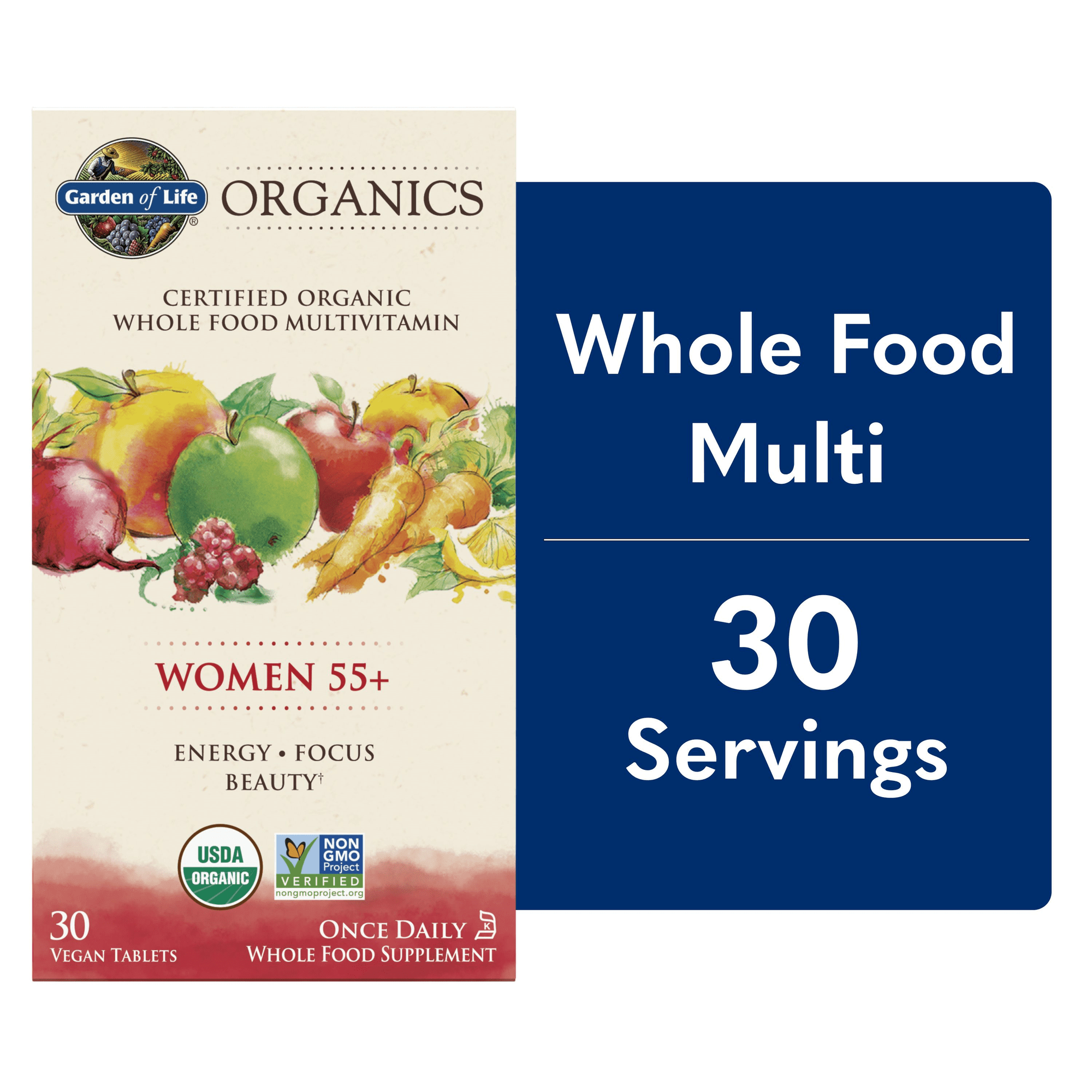 Garden of Life Organics Women’s 55+ Multivitamin | Once Daily | 30ct