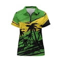 thumbnail image 6 of Whosucclay Coconut Tree Pattern Design Polo Shirts, Elastic Half-Zip Moisture Wicking Tennis Shirts for Hiking Golf Bowling Stylish Size X-Large, 6 of 10