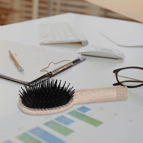 Portable Hairbrush with Hidden Storage Compartment for Valuables Beige ABS Material for Home Use 1