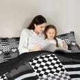 thumbnail image 5 of Castle Fairy Teens Adults Love Heart Print Bedding Comforter Set 2pcs,Geometric Plaid Stripes Twin Comforter Sets Microfiber,Happy Valentine's Day Breathable Bedding Set,Luxury Bedroom Decor, 5 of 8