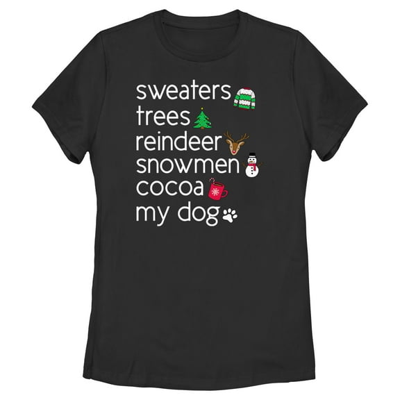 Women's Lost Gods Christmas Icon List Graphic Tee Black Large