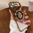 thumbnail image 4 of Compatible with iPhone 14 Pro Max Magnetic Transparent Case,Luxury Plating Bling Clear Shockproof MagSafe Case with Full Camera Len Protector for iPhone 14 Pro Max Women Girl Men-Elegant Golden, 4 of 11