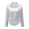 thumbnail image 4 of Yynuda Camisa ligera de satén brillante para mujer, 4 of 5