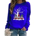 thumbnail image 1 of Innerwin Sweatshirts de Noël Imprimé Gnome pour Femmes Pull Col Rond Confortable Xmas Bleu TP, 1 of 2