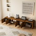 thumbnail image 5 of Tv Stand Mid-century Modern Style, 63" Extendable With Storage, Adjustable Panel For 60-69" Tvs, Living Room Bedroom Cabinet, Storage & Panel, 55"-75" Decor, 5 of 5