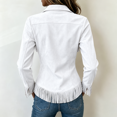 thumbnail image 4 of Boho Jackets for Women Long Sleeve Western Fringe Shacket Suede Barn Jackets, 2XL, 4 of 5