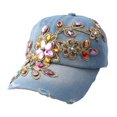 thumbnail image 1 of Baseball Cap Solid Color Windproof Lightweight Fashionable Bling Rhinestone Hip Hop Hat Birthday Gift, 1 of 10