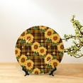 thumbnail image 6 of Kdxio Yellow Black Plaid Sunflower Bone China Decorative Plate Ceramic Decorative Plate for Home Office Wall Stand Decorative Plates for Home Bedroom-10in, 6 of 6