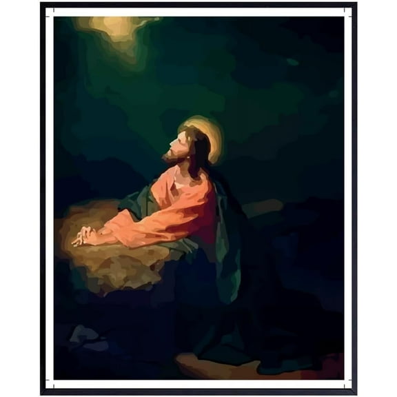 Jesus Christ Portrait Wall Art - 8x10 Unframed Religious Painting - Inspirational Christian Decor for Home & Office Gift Ideas