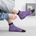 thumbnail image 5 of Goofa Lavender Flowers Pattern Non Slip Socks with Grips for Elderly, Crew Socks Yoga Hospital Socks Cushioned Sole Gripper Socks for Men Women, 5 of 5