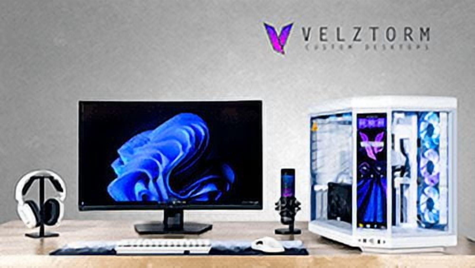 Velztorm LCD Praetix Custom Built Y70 Touch Gaming Desktop PC (Intel i9-14900K, RTX 5070 Ti, 32GB DDR5, 2TB PCIe SSD, RGB Fans, 360mm AIO, 1000W PSU, WiFi 6, BT 5.2, RJ-45, Win 11 Home)