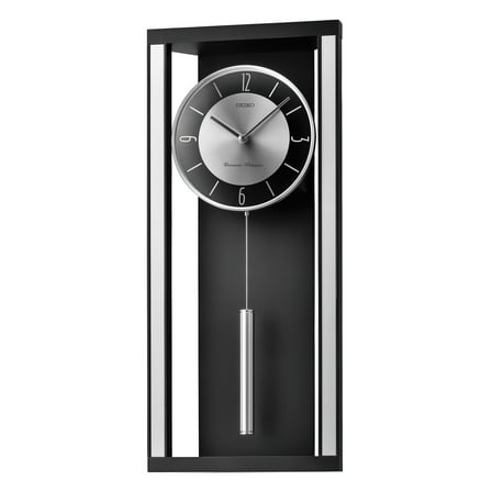 Seiko QXH068KLH Classic Modern Pendulum Wall Clock, Black