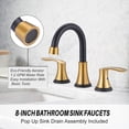 thumbnail image 5 of Wowow 8 in. Widespread Double Handle Bathroom Faucet with Pop up Sink Drain and Corrosion Resistant in Oil Rubbed Bronze, 5 of 7