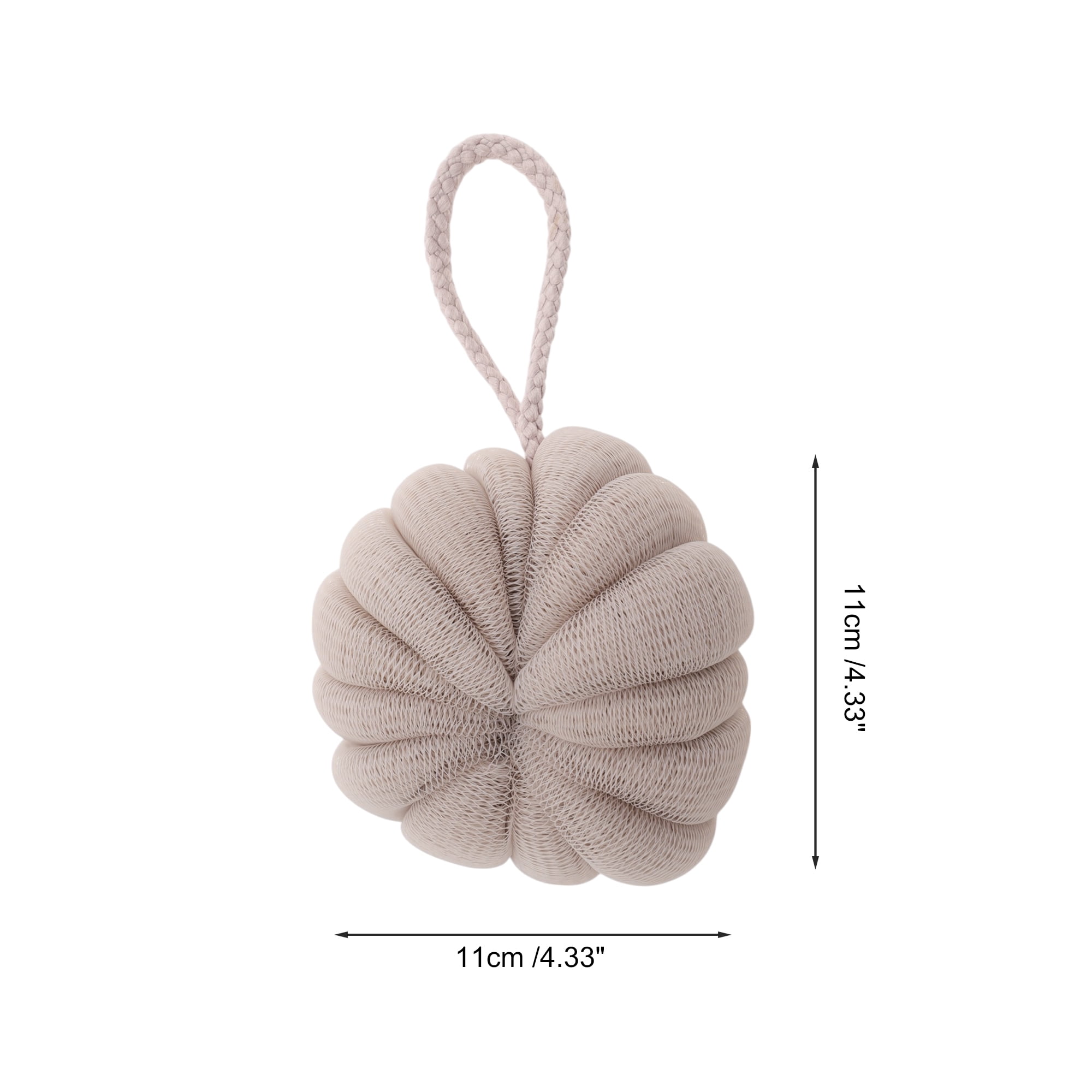 Unique Bargains 1pc Pumpkin-shaped Bath Shower Loofah Sponge Khaki