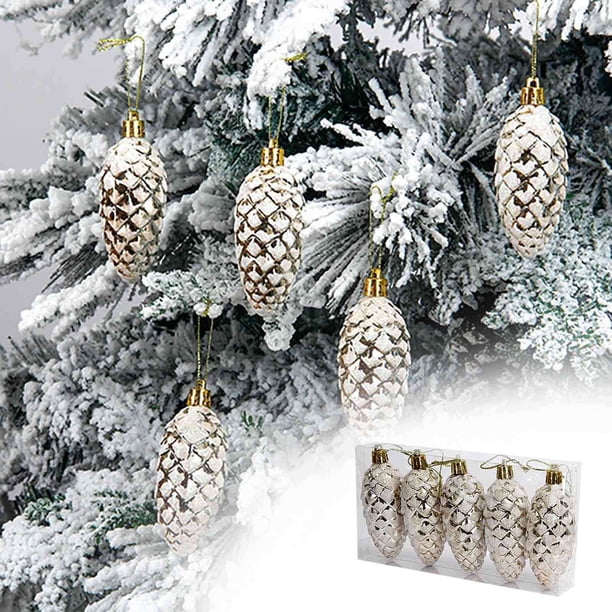 Wmhnj Juego de 5 adornos navideños colgantes para coche, de material ABS, para el retrovisor, decoracin del hogar y fiestas.