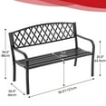 thumbnail image 7 of YRLLENSDAN Metal Outdoor Bench Weatherproof 50inch Patio Bench for 3-person Garden Bench for Outdoors Yard Lawn Porch Park Bench Rust-Resistant Cast Iron Bench with Backrest,Black, 7 of 7
