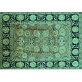thumbnail image 1 of Ahgly Company Indoor Rectangle Oriental Turquoise Blue Traditional Area Rugs, 8' x 10', 1 of 4