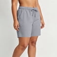 thumbnail image 5 of Oiangi Plus Size Shorts for Women Elastic Waist Drawstring Bermuda Shorts Loose Fit Dressy Casual Shorts with Pockets Gray 4XL, 5 of 9