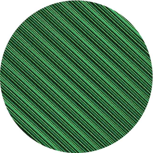 Ahgly Company Indoor Round Patterned Dark Forest Green Area Rugs, 7' Round