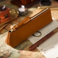 thumbnail image 6 of Under $1 Pencil Case, Vintage Handmade Soft Faux Leather Large Capacity Zipper Pen Pouch, Stylish Stationery Organizer for College Office Travel by PALIFEUR, 6 of 7