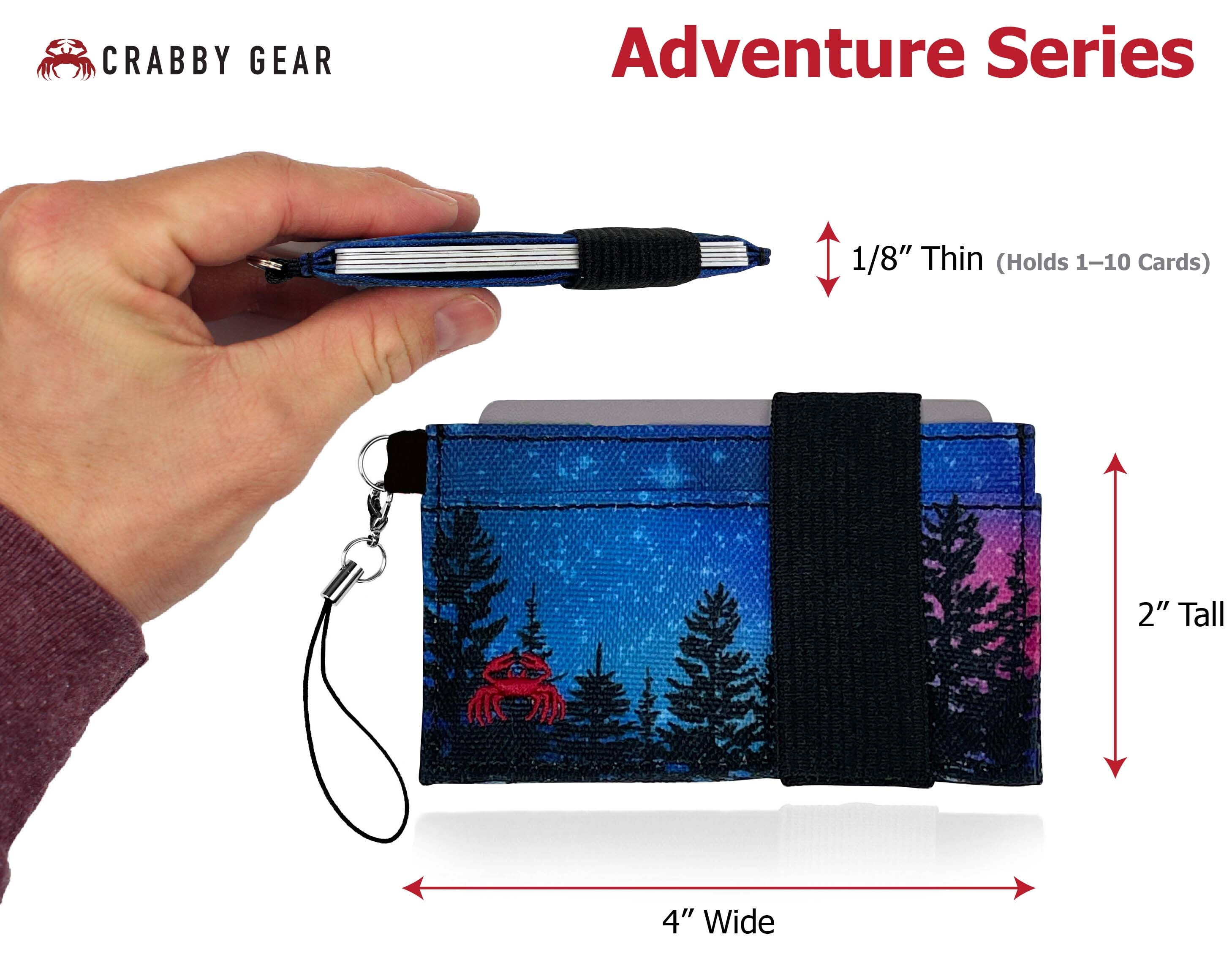 Crabby Wallet - Thin Minimalist Front Pocket Wallet - Adventure Series -  Forest Night