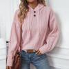 PEONAVET Chandail Col Roulé Femme Chandail Décontracté Col Rond Manches Longues Chandail Rayé Tricoté Blouse Ample