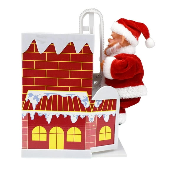 Santa Climbing Chimney Electric Climbing Decoration, Christmas Climbing Santa Plush Doll Toy for Ornament Indoor Outdoor Decoration