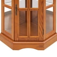 thumbnail image 7 of Oak Corner Curio Cabinet With 5 Shelf Configuration And 5-shelf Setup Lighting, Oak Look, 7 of 7