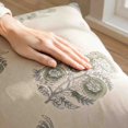 thumbnail image 5 of OCCOA Vintage Floral Print Throw Pillow Cover, Soft Linen Cushion Case for Sofa Couch Bed, 4 Colors Neutral Farmhouse Home Decor, Green, 5 of 7