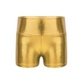 thumbnail image 7 of iiniim Kids Girls Dance Outfits Long Sleeve Shiny Rhinestones Gymnastic Leotards with Metallic Shorts Set Activewear Gold 8, 7 of 7