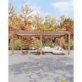 thumbnail image 6 of Senfot Outdoor Aluminum Louvered Pergola, Half Aluminum Half Iron, Wood Grain Finish, Garden Pavilion Wood 12x20, 6 of 7