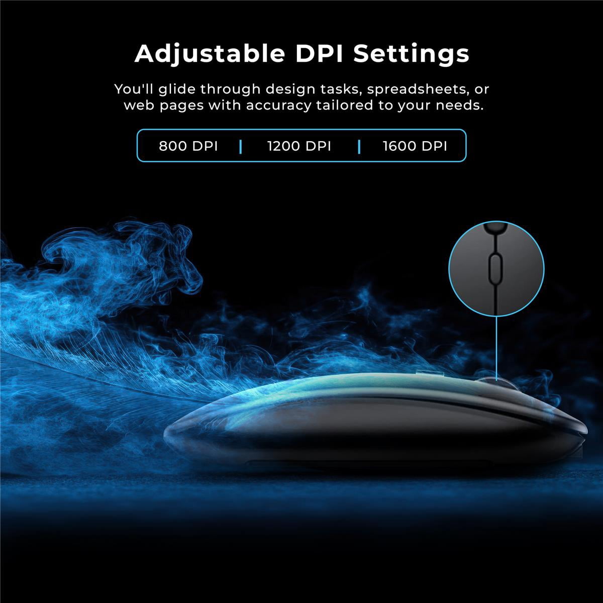 Green Extreme Wireless Ergonomic Mouse, Bluetooth 5.0 and 2.4G (Black)
