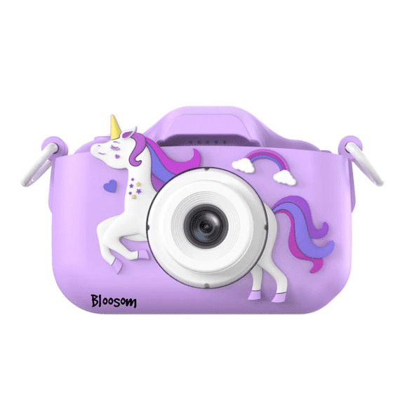 Cámara Digital Bloosom Hd De Doble Lente 1080p Para Niños +32gb Morado