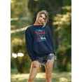 thumbnail image 2 of My Heart Beats Red White Blue Sweatshirt Women -Image by Shutterstock, Female x-Large, 2 of 4