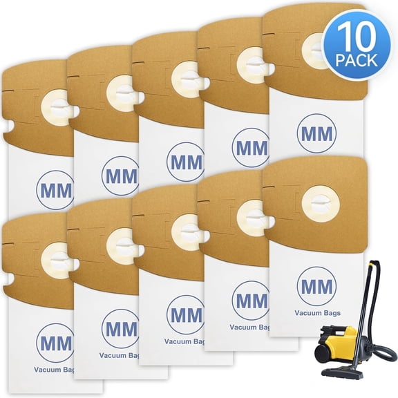 10 Pack Style MM Vacuum Bags Compatible with Eureka Mighty Mite 3670 and 3680 Series Canister Vacuums, Replaces 60295, 60295A, 60295B, 60295C, 60297A