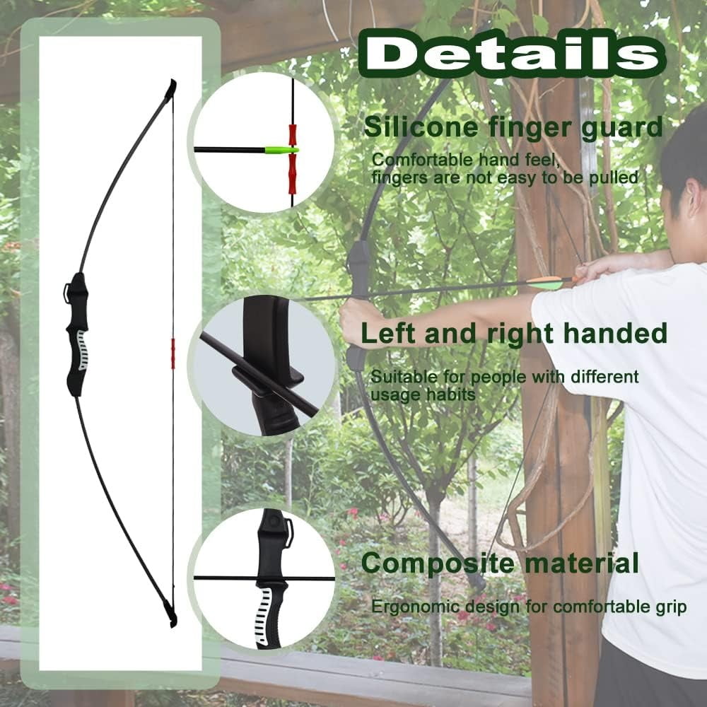 Piaoyu Youth Fiberglass Bow and Arrow Set for Kids, Compound Bow with Resin Quiver and Metal Arrows