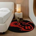 thumbnail image 3 of Game Theme Round Area&nbsp;Rug 3.3ft Red Game Controller Non-Slip&nbsp;Washable Circle Rugs Soft Felt Indoor Floor Mat for Bedroom Kitchen Living Room Bathroom, 3 of 9