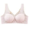 thumbnail image 2 of YWDJ Lounge Bras for Women Plus Size Pullover Bras Wireless Sleep Bras Wide Strap Full Coverage Push up Wrap Comfy Bras Padded Plus Size Lace Comfortable Bras Lounge Bras Pink 3XL, 2 of 9