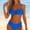 *Blue, variant on ClodeEU Women's Bikini Set,Mid Rise Two-Piece Swimsuit,V Neck Bathing Suit for Beach Pool Black,Womens Plus L